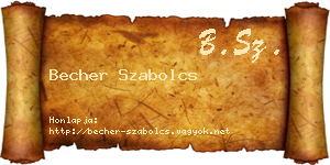 Becher Szabolcs névjegykártya